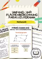 Vorschau - Arbeitsblätter - Umfang- und Flächenberechnung - Parallelogramm - Kompakt - Deckblatt