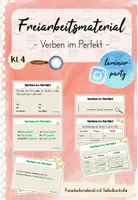 Vorschau - Stationenlernen - Freiarbeit: Perfekt (Kl. 4) - Deckblatt