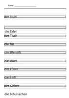 Vorschau - Arbeitsblätter - Schule Vokabeln mit Grundschullineatur - Deckblatt