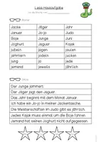Vorschau - Arbeitsblätter - Lese-Hausaufgabe J/j (passend zu TINTO) - Seite 2