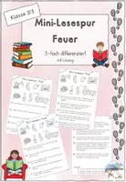 Vorschau - Arbeitsblätter - Mini-Lesespur: Feuer (Klasse 2/3) - Deckblatt