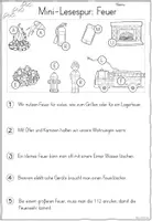 Vorschau - Arbeitsblätter - Mini-Lesespur: Feuer (Klasse 2/3) - Seite 1