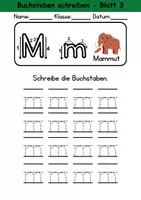 Vorschau - Arbeitsblätter - Buchstabeneinführung 1. Klasse - Buchstabe M/m schreiben - Grundschrift - Seite 2