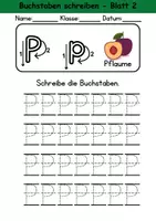 Vorschau - Arbeitsblätter - Buchstabeneinführung 1. Klasse - Buchstabe P/p schreiben - Grundschrift - Seite 1