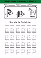 Vorschau - Arbeitsblätter - Buchstabeneinführung 1. Klasse - Buchstabe P/p schreiben - Grundschrift - Seite 2