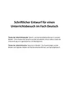 Vorschau - Stundenentwürfe - Sprache in sozialen Medien - Unterrichtsentwurf 10/EF UB Unterrichtsbesuch - Seite 1