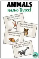 Vista previa - Juegos / Gamificación - Name 3! ANIMALS SPEAKING GAME - Portada