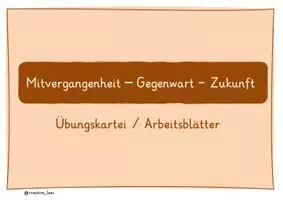 Vorschau - Arbeitsblätter - Zeiten üben / Gegenwart / Mitvergangenheit / Zukunft - Deckblatt