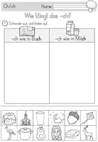Vorschau - Arbeitsblätter - Wörter mit Ch / ch Arbeitsblätter für Deutsch inklusive Minilesespur, Schleichdiktat und Puzzle - Seite 3