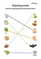 Vorschau - Arbeitsblätter - Rhyming words - Worksheet - Seite 1