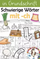 Vorschau - Arbeitsblätter - Wörter mit Ch / ch - GRUNDSCHRIFT - Arbeitsblätter für Deutsch inklusive Minilesespur, Schleichdiktat und Puzzle - Deckblatt