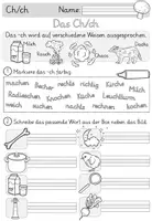 Vorschau - Arbeitsblätter - Wörter mit Ch / ch - GRUNDSCHRIFT - Arbeitsblätter für Deutsch inklusive Minilesespur, Schleichdiktat und Puzzle - Seite 2