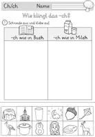 Vorschau - Arbeitsblätter - Wörter mit Ch / ch - GRUNDSCHRIFT - Arbeitsblätter für Deutsch inklusive Minilesespur, Schleichdiktat und Puzzle - Seite 3