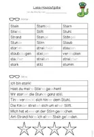 Vorschau - Arbeitsblätter - Lese-Hausaufgabe St/st (passend zu TINTO) - Seite 1