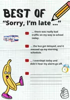 Vorschau - Anderer Materialtyp - "Sorry I'm late"- Door Poster Türposter - Phrases - Deckblatt