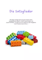 Vorschau - Mal- und Bastelvorlagen - Satzglieder bestimmen - Satzgliedfächer - Deckblatt