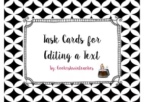 Vorschau - Stationenlernen - Task Cards *Editing a Text* Oberstufe - Deckblatt