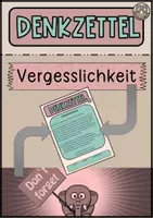 Vorschau - Arbeitsblätter - Denkzettel Vergesslichkeit - Abschreibtext - Deckblatt