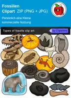 Vorschau - Poster - Fossilien Clipart - Deckblatt