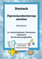 Vorschau - Arbeitsblätter - Figurencharakterisierung: Merkblatt & Formulierungshilfen - Deckblatt