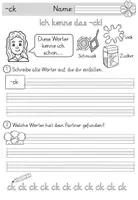 Vorschau - Arbeitsblätter - Wörter mit -ck - GRUNDSCHRIFT - Arbeitsblätter für Deutsch inklusive Minilesespur, Schleichdiktat und Puzzle - Seite 2