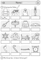 Vorschau - Arbeitsblätter - Wörter mit -ck - GRUNDSCHRIFT - Arbeitsblätter für Deutsch inklusive Minilesespur, Schleichdiktat und Puzzle - Seite 3