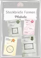 Vorschau - Poster - Steckbrief Plakate zu den Formen (Kreis, Dreieck, Quadrat, Rechteck) - Deckblatt