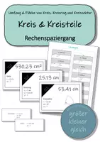 Vorschau - Stationenlernen - Kreis und Kreisteile - Rechenspaziergang - Deckblatt