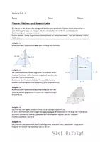 Vorschau - Test - Klassenarbeit Flächen- und Oberflächeninhalte 2 Versionen mit Lösungen - Seite 1