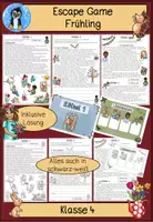 Vorschau - Arbeitsblätter - Escape Room Frühling – Exit Game für Lesen & Rechtschreibung | Rätsel Klasse 4 - Deckblatt