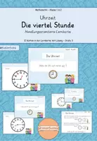 Vorschau - Aufgabenkarten - Uhr: Viertel Stunde - Lernkartei zur Zeit - Deckblatt