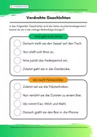 Vorschau - Arbeitsblätter - Leseverständnis Verdrehte Geschichten - Ordnungsübung - Deckblatt