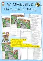 Vorschau - Arbeitsblätter - Wimmelbild Ein Tag im Frühling, inkl. Aufgaben - Deckblatt