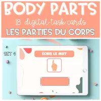 Aperçu - Apprentissages en autonomie - LES PARTIES DU CORPS Boom Cards SET 4 - Page de couverture