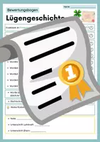 Vorschau - Merkblätter - Paket Lügengeschichten (Feedback, Schreibkonferenz, Bewertung) - Deckblatt