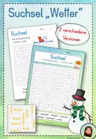 Vorschau - Arbeitsblätter - Suchsel "Wetter" - D, DaZ, DaF - Deckblatt