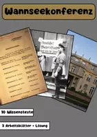 Vorschau - Arbeitsblätter - Die Wannseekonferenz - 10 Wissenstexte + 3 Arbeitsblätter mit Lösungen - Deckblatt