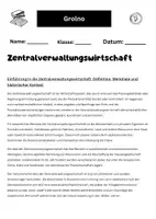 Vorschau - Arbeitsblätter - Zentralverwaltungswirtschaft bzw. Planwirtschaft - Texte, Arbeitsblätter + Lösungen - Seite 1