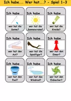 Vorschau - Arbeitsblätter - Ich habe, wer hat? (Sommer) 1. Klasse Deutsch, DaZ/DaF - Wortschatz Förderung, Hörverstehen, Leseverstehen - Gruppenspiel - Seite 3