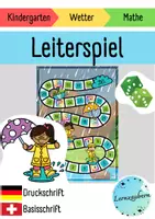 Vorschau - Spiele - Leiterspiel Regenwetter (Mathe im Kindergarten) - Deckblatt