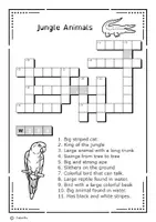Aperçu - Feuilles d'exercices - Mots croisés sur les animaux - Animal Crosswords - Page de couverture
