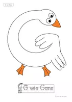 Vorschau - Mal- und Bastelvorlagen - Buchstabentier G wie Gans – Buchstabenheft Grundschule (Klasse 1) | Buchstabeneinführung, Bastelvorlage & Anfangsunterricht - Seite 1