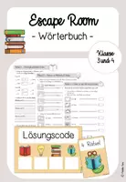 Vorschau - Arbeitsblätter - Escape Room Wörterbuch Klasse 3/4 - Deckblatt