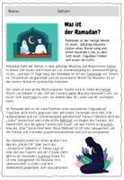 Vorschau - Arbeitsblätter - Text der Woche - RAMADAN / Lesetext / Sachtext / Lesen - Seite 1