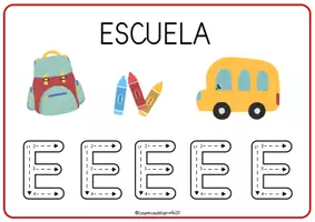 Vista previa - Hojas de trabajo - Letra E de escuela - página 3