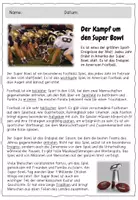 Vorschau - Arbeitsblätter - Text der Woche - SUPER BOWL / Lesetext / Sachtext / Lesen - Seite 1