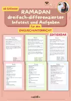 Vorschau - Arbeitsblätter - RAMADAN Lesetexte in Englisch *DREIFACH DIFFERENZIERT + EDITIERBAR - Deckblatt