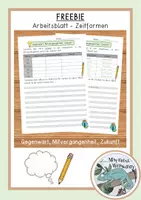 Vorschau - Arbeitsblätter - AB Zeiten - Gegenwart, Mitvergangenheit, Zukunft (FREEBIE) - Deckblatt