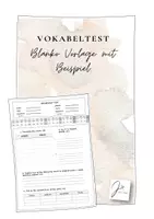 Vorschau - Arbeitsblätter - Vokabeltest Blanko Vorlage - Deckblatt