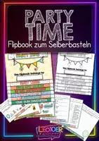 Vorschau - Mal- und Bastelvorlagen - Party time • Flipbook zum Selberbasteln - Deckblatt